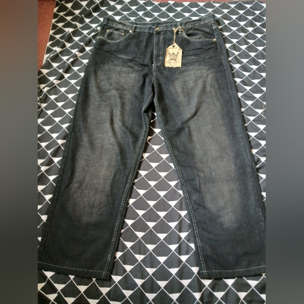 INDIGO-30 DARK WASH JEANS. 44X34
